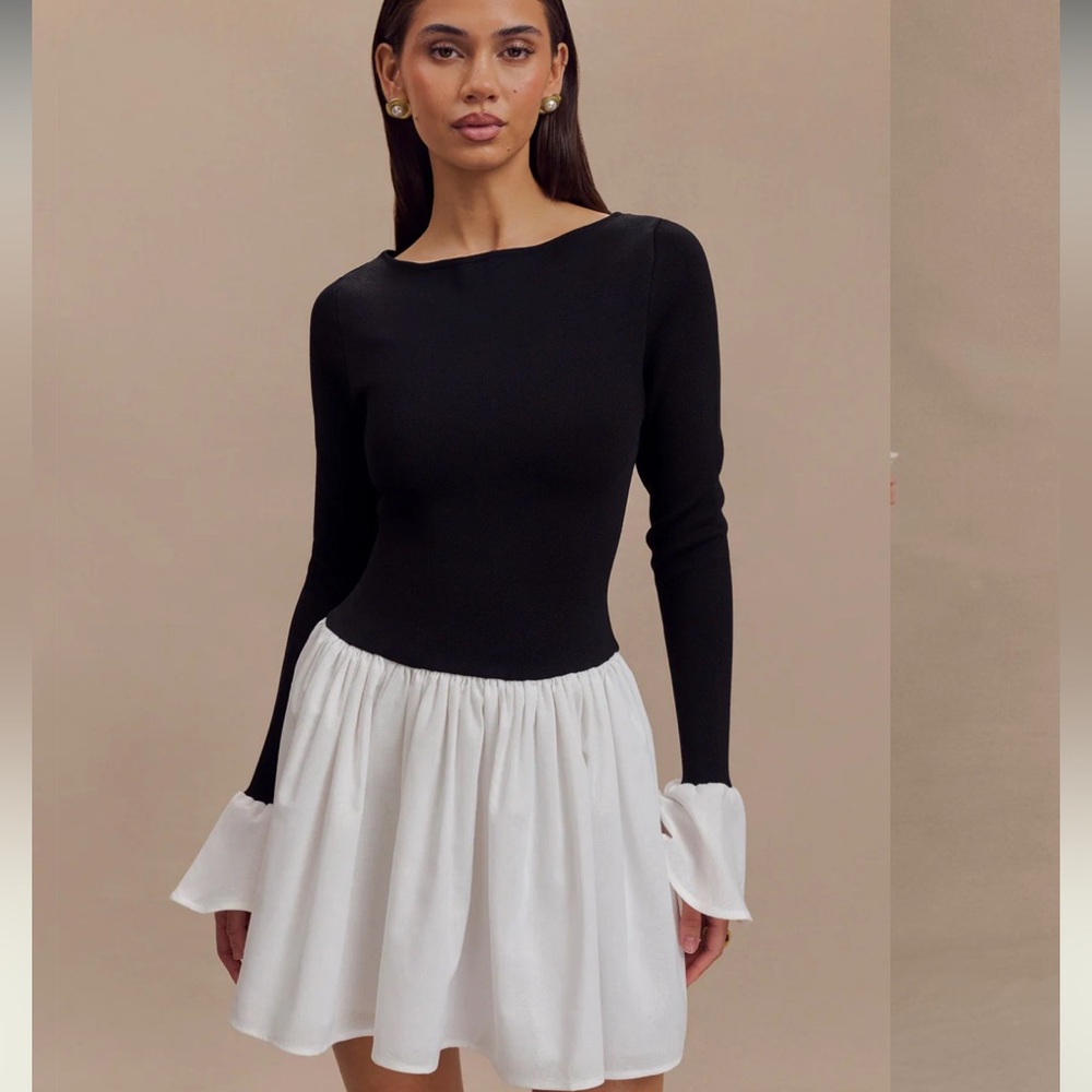 Meshki Sansa knit and Linen mini dress